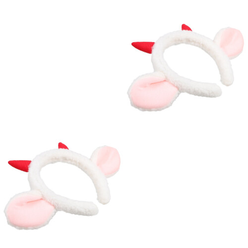 2Pièces Bandeau Rouge Oreilles De Mouton Pour Décoration 1