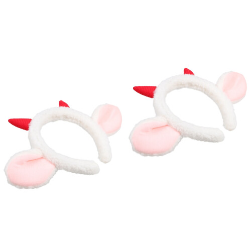2Pièces Bandeau Rouge Oreilles De Mouton Pour Décoration 2