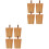 8Pièces Pieds En Bois Pour Maison Beige 2