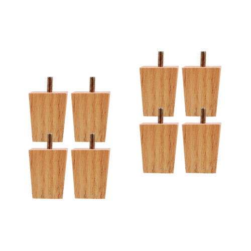 8Pièces Pieds En Bois Pour Maison Beige 2