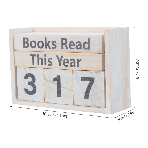 1Ensemble Calendrier Perpétuel Bois Kaki Compteur Lecture Décor 1