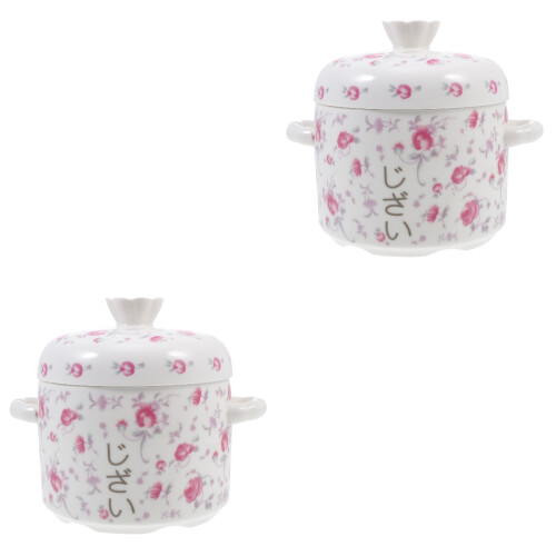 2Pièces Bols À Ragoût Roses Solides Pour Restaurant Camping 2