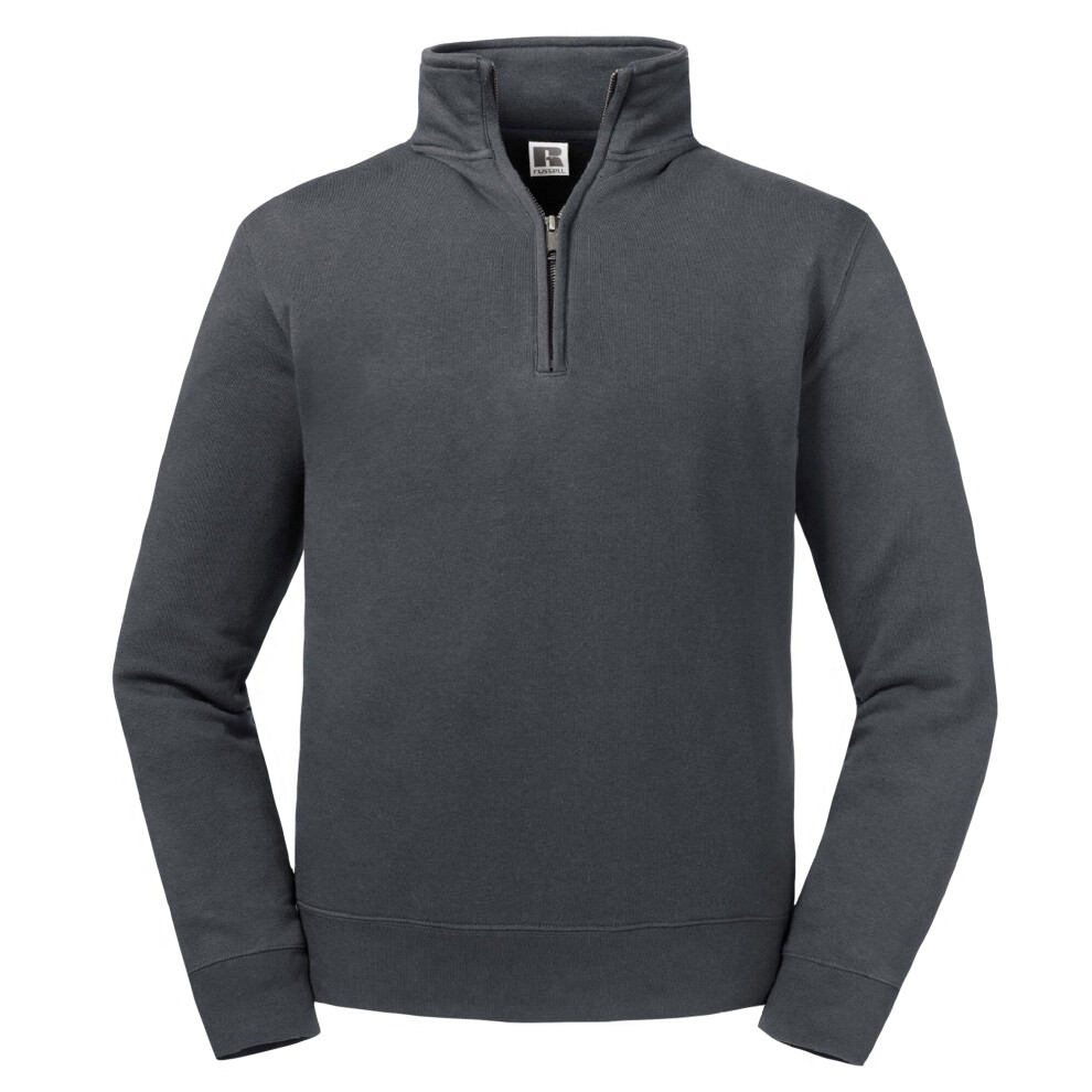 Russell (L, Convoy Grey) Mens Authentic Quarter Zip Sweatshirt
