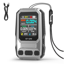 5 in 1 Air Quality Meter Detector with LCD Display Screen Humidity Temperature Detection CO2 TVOC HCHO Detector Silver