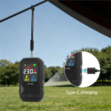Three in 1 CO Gas Leak Detector Carbon Monoxide Meter with Alarm Portable Temp Humidity Meter for Home Indoor Use Black
