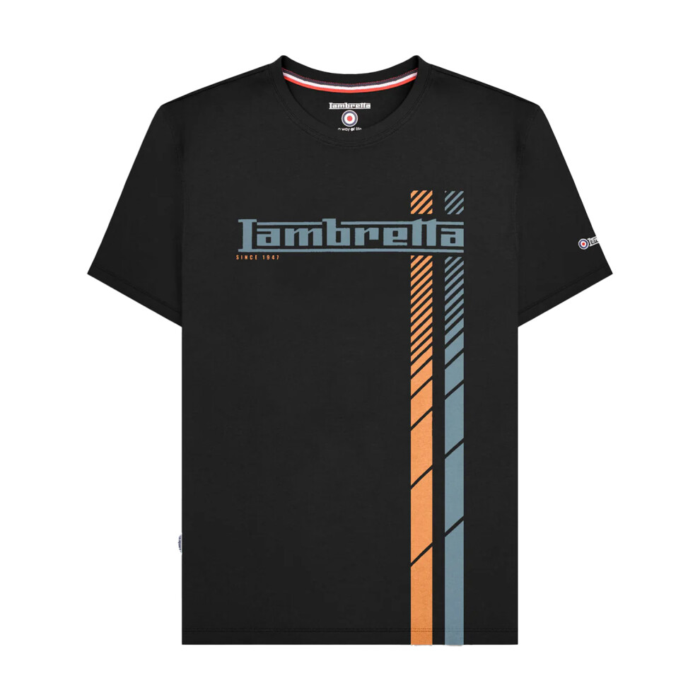 Lambretta (4Xl, Navy/White/Blue) Mens Racing Stripe Big & Tall T-Shirt