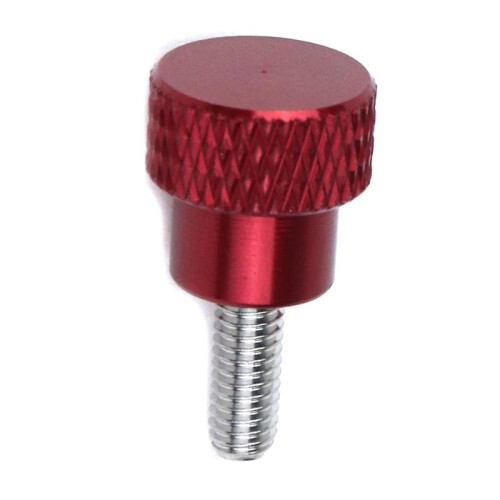 24Pcs M4x10mm Threads High -Knurled Thumb Screws Knobs Aluminum Alloy Red Knurled Shoulder Flat Tip Thumbscrew 2