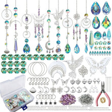 DIY Suncatchers, 400pcs Sun Catchers Making Supplies Kit Art and Crafts for Adults Hanging Prism Sun Catcher