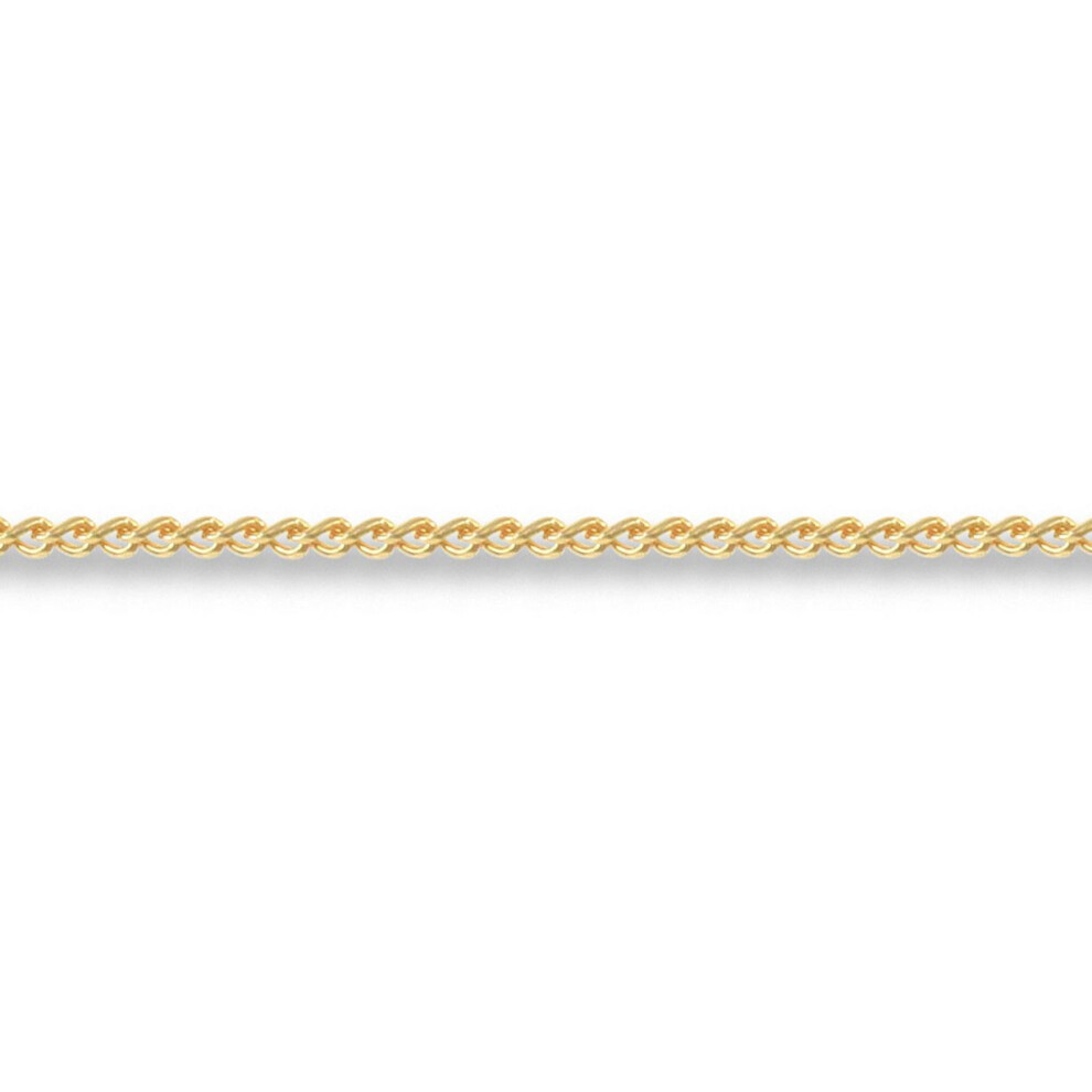 Jewelco London (18) Unisex Solid 18Ct Yellow Gold Curb 1Mm Gauge Pendant Chain Necklace - Jcn050b