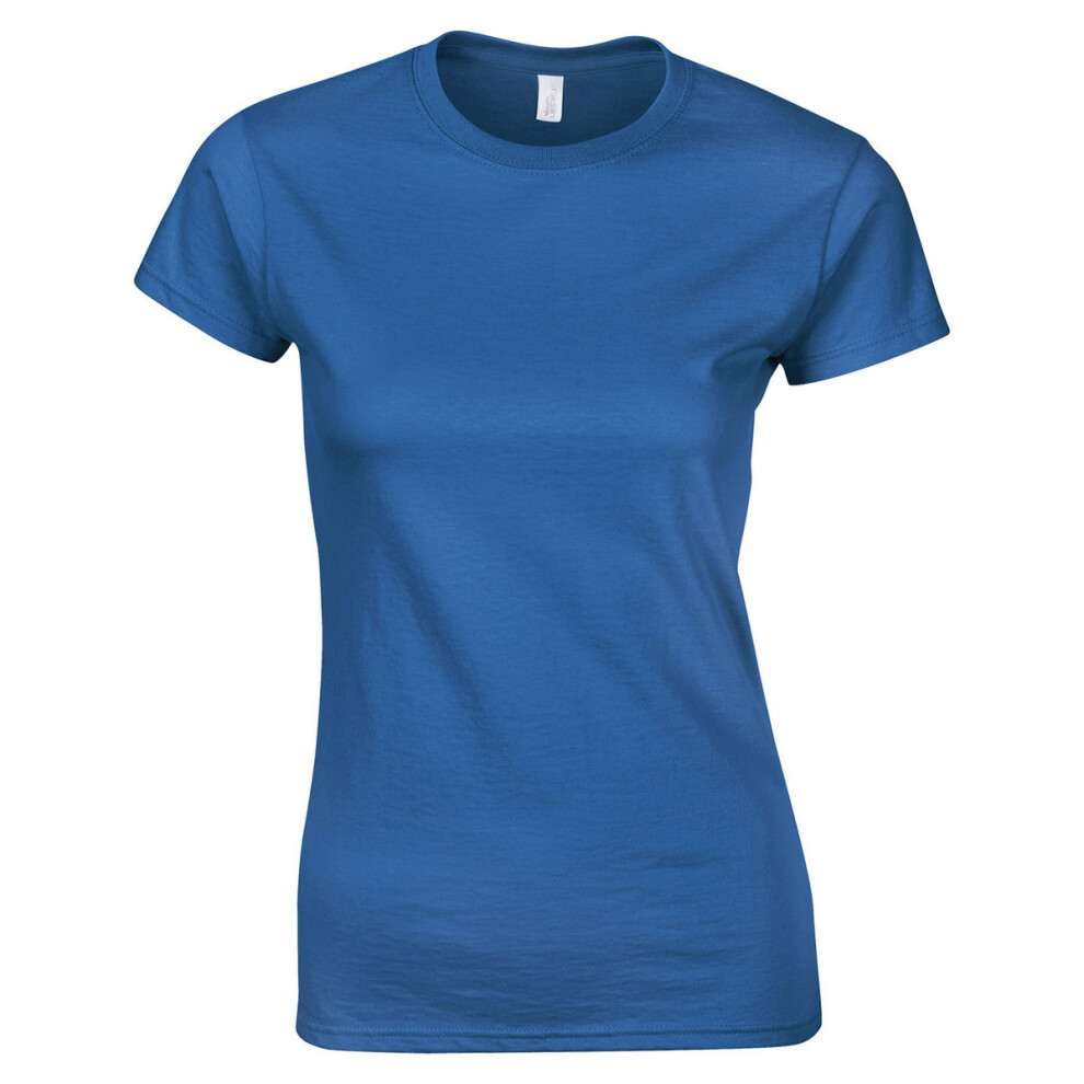 Gildan (3Xl, Royal Blue) Womens/Ladies Softstyle Plain Ringspun Cotton Fitted T-Shirt