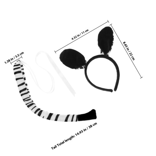Set Zebra Oor Hoofdband En Cosplay Accessoire 1