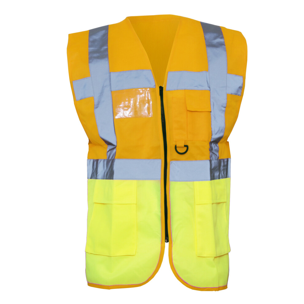 (2Xl, Hi Vis Orange/Hi Vis Yell) Yoko Hi-Vis Premium Executive/Manager Waistcoat / Jacket 5055747621617