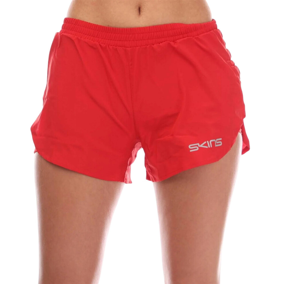 Skins (S, Red) Womens/Ladies Series-3 Superpose Running Shorts