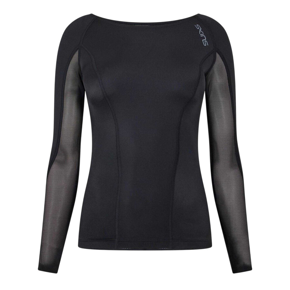 Skins (8 Uk, Black) Womens/Ladies Long-Sleeved Base Layer Top