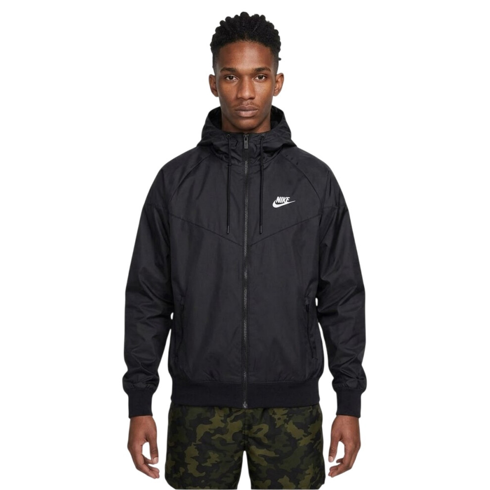 Nike (L, Black/White) Mens Windrunner Jacket
