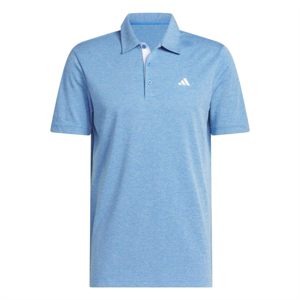 Adidas (S, Lucid Blue) Mens Heather Golf Polo Shirt