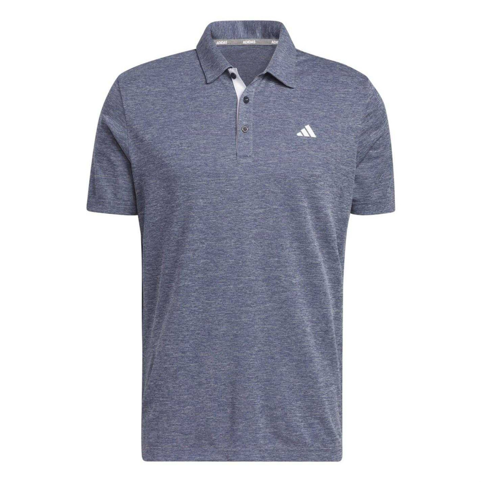 Adidas (S, Light Navy) Mens Heather Golf Polo Shirt