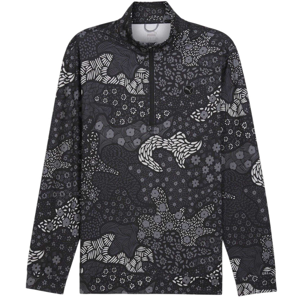 Puma (M, Black/Slate) Mens Camo Quarter Zip T-Shirt
