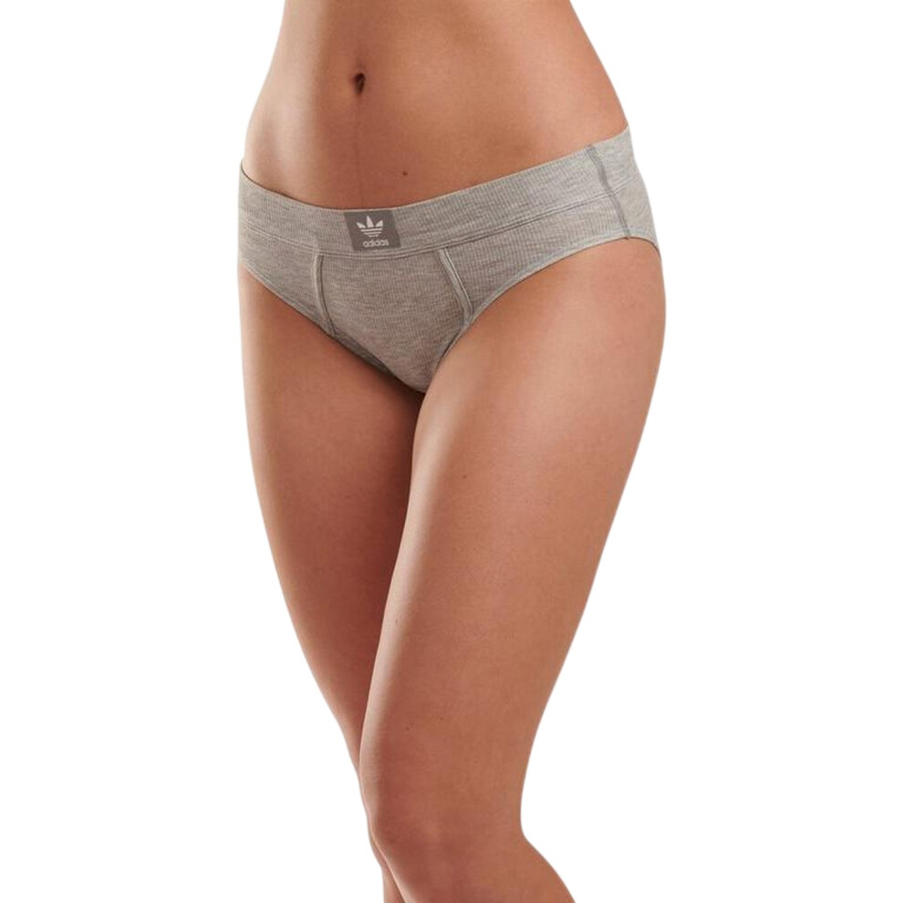 Adidas (16-18 Uk, Heather Grey) Womens/Ladies Ribbed High Waist Briefs