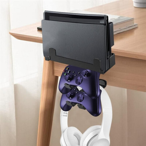 Under Desk Clamp Controller Holder Rotating Game Console Controller Headset Holder Compact Handheld Game Console Holder 1