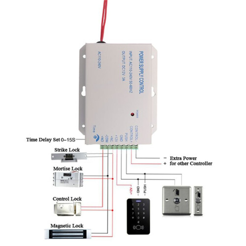 Access Control Power Supply Transformer Door System Adapter AC110-240V Covertor System Machine White DC12V 3A 1