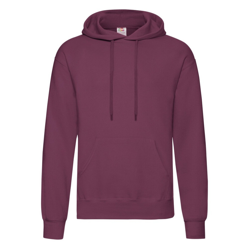 (XL, Burgundy) Fruit Of The Loom Mens Hooded Sweatshirt / Hoodie