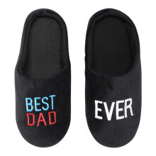 (11 UK-12 UK, Black) Keanu Mens Best Dad Ever Slip-on Mule Slippers