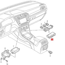 5NA035736 Dubbel Typ-C Gränssnittsuttag Car Type-C Laddningsport Fram Bakre USB-Adapter för Arteon