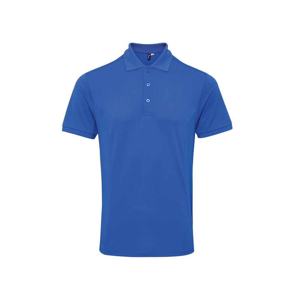 Premier (M, Royal) Mens Coolchecker Plus Pique Polo With Coolplus