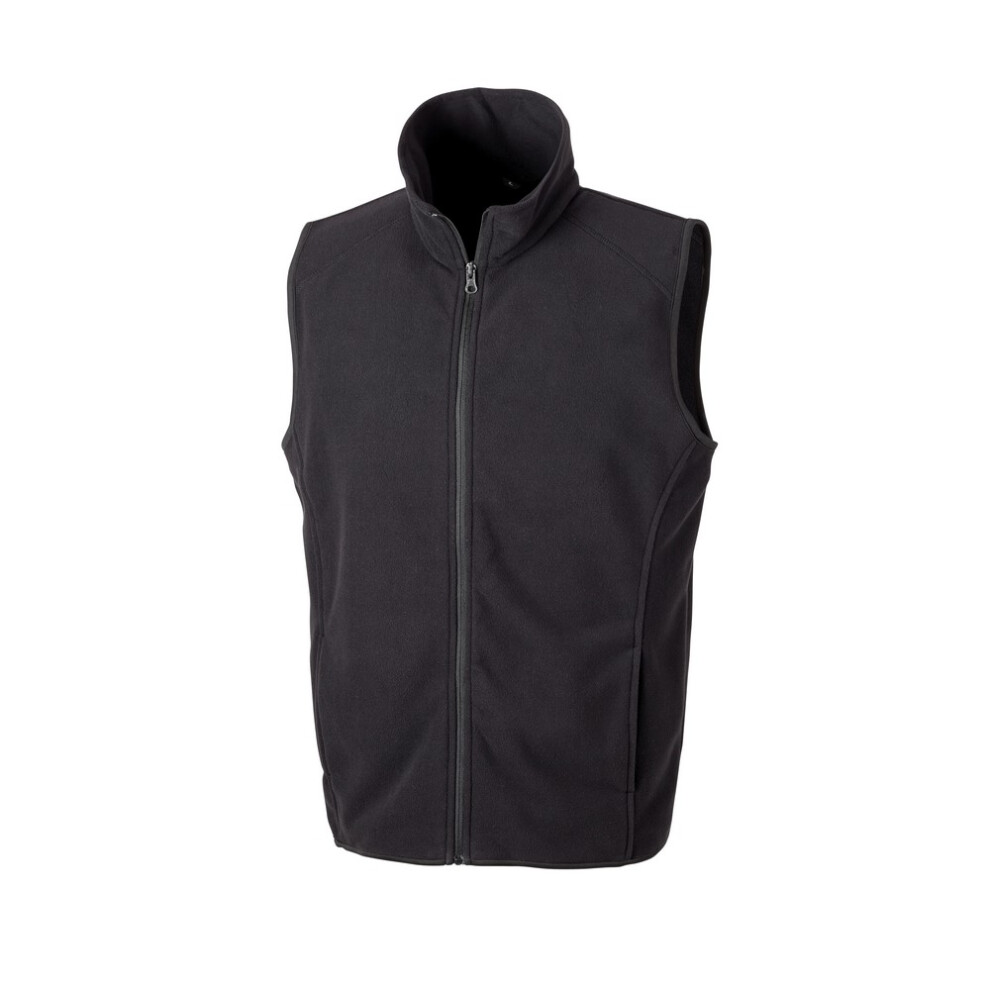 Result (M, Black) Core Adults Unisex Microfleece Gilet