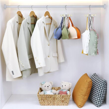 4pcs Multipurpose Closet Hooks 4-Pack, 360 Swivel, Wood Balls, for Scarves, Handbags, Hoodies CT57W