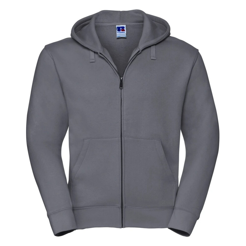 Russell (S, Convoy Grey) Mens Authentic Hooded Sweatshirt