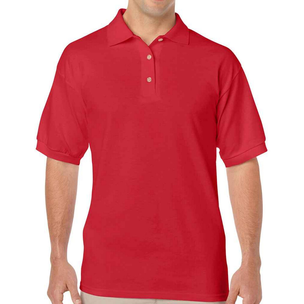 Gildan (S, Red) Mens Dryblend Polo Shirt