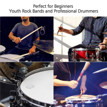 Drumsticks Set for Beginners and Professionals, Includes Wood Sticks, Wire Brushes, Rod Brushes, and Dampeners