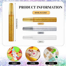 60 Pcs Glitter Glue Stick Bulk, Washable Glue Pens 10 Ml/0.35 Oz Each for DIY Art Projects, 3 Colors