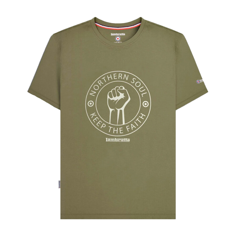 Lambretta (M, Khaki Green) Mens Northern Soul T-Shirt