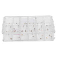 Watch Repairing Dial Feet, Copper Watch Dial Feet Assortment Repairs Parts Multiple Compartments Box for Watchmaker