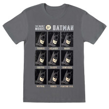 (S, Charcoal Grey) Batman Unisex Adult Moods T-Shirt