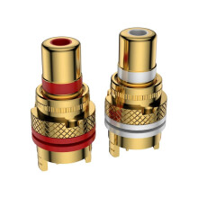 High-End Solid Copper 24K Gold-Plated RCA Female Jack Receptacle for Hifi Audio/Video Amplifier Panel Mounting