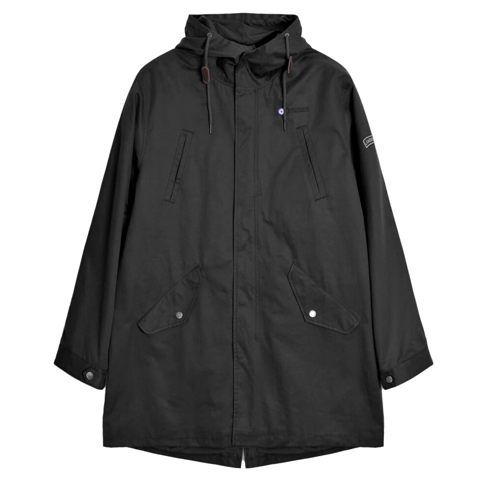 Lambretta (L, Black) Mens Shower Resistant Parka