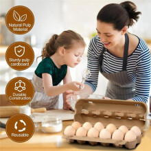 25-Pack Empty Egg Cartons 12 Count,Natural Paper Pulp Egg Cartons Bulk for Eggs Storage for Farm, Kitchen, Organizing