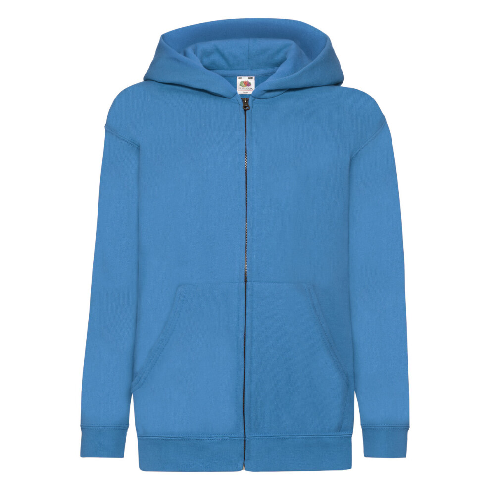 Fruit Of The Loom (12-13, Azure Blue) Childrens/Kids Unisex Hooded Sweatshirt Jacket