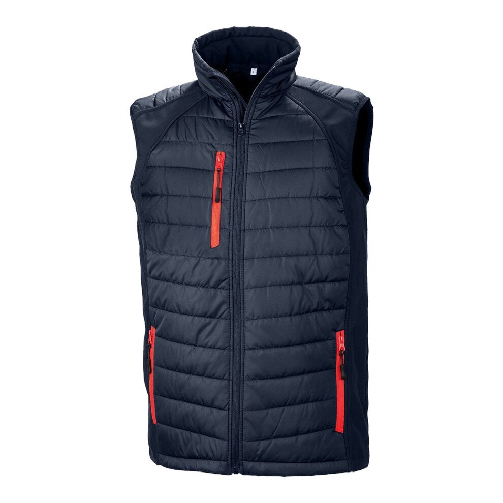 Result (Xs, Navy/Red) Unisex Adult Compass Softshell Gilet