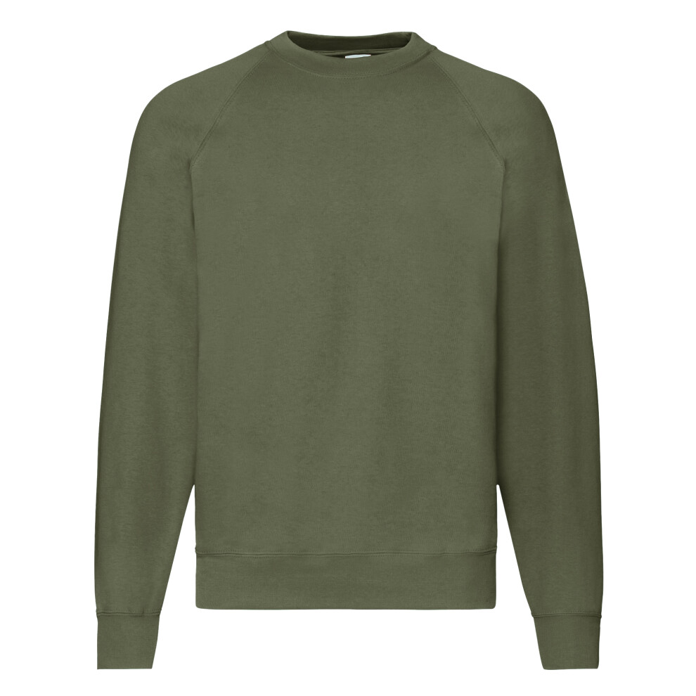 (XL, Classic Olive) Fruit Of The Loom Mens Raglan Sleeve Belcoro Sweatshirt