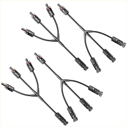 2Pairs Y-Style Solar Connector  1000V FMMM+MFFF for Parallel Connection Between Solar Panels Solar Cable Junction