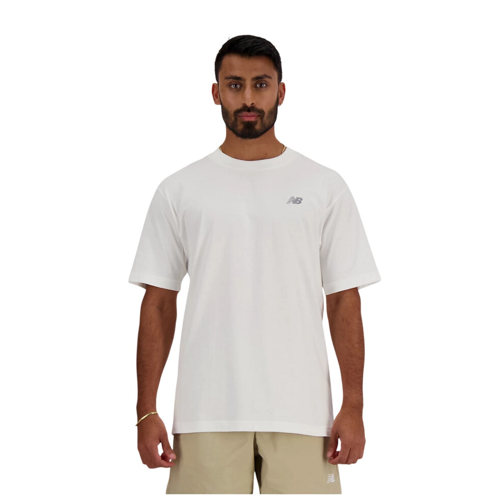 New Balance (M, White) Mens Cotton T-Shirt