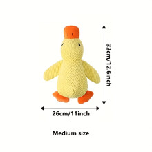(Medium) 1pc Pet Toy Plush Little Yellow Duck Dog Chew Toy - Dog Companion, Chew-Resistant and Playable - Interactive Play and Teething