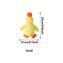 (Small) 1pc Pet Toy Plush Little Yellow Duck Dog Chew Toy - Dog Companion, Chew-Resistant and Playable - Interactive Play and Teething