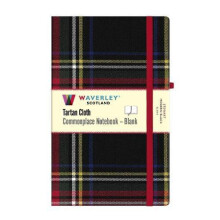 Stewart Modern Black Tartan Hardback Blank Notebook Large 21cm x 13cm