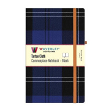 Ramsay Blue Tartan Blank Hardback Notebook Large 21 x 13cm by Waverley